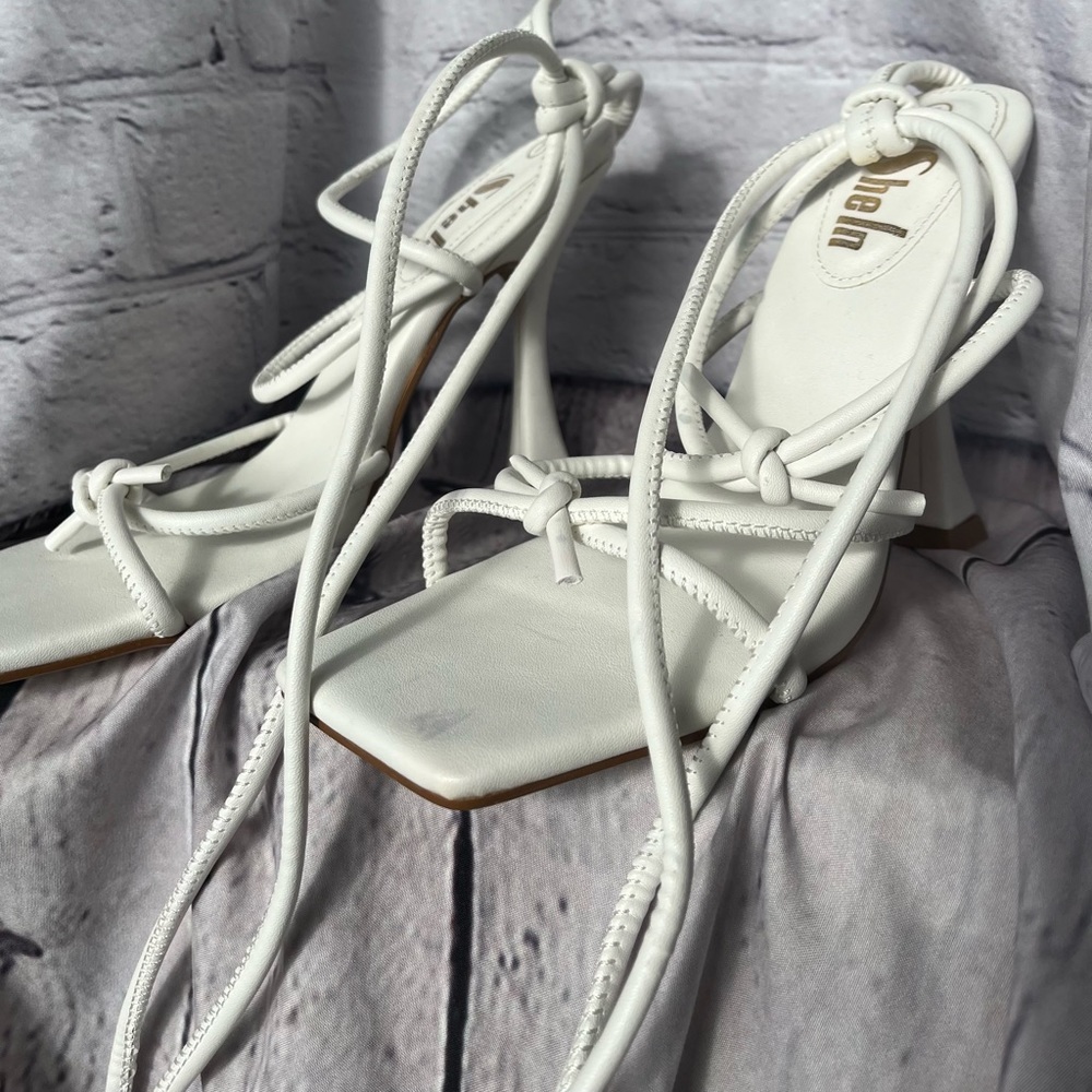White Strappy Heels